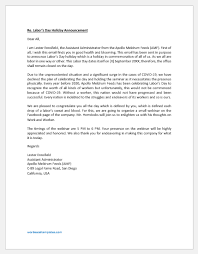 The email newsletter template below can promote anything from articles to new products, but the templates have the typical newsletter look but allow you to add product announcements, feature. Labor Day Holiday Notice Email Templates Word Excel Templates
