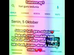 Selamat hari guru untuk semua guru di dunia! Story Whatsapp Selamat Hari Guru Senin 5 Oktober 2020 Youtube