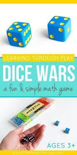 Dice Wars A Simple Fun Math Game For Kids The Many Little Joys Math Games For Kids Math For Kids Basic Math Skills
