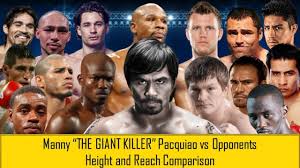 Upcoming fight review, press conference. Height And Reach Comparison Manny Pacquiao Vs Opponents Chronological Youtube