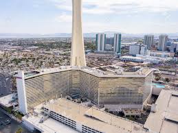 Las vegas is a city that promises excitement, entertainment, fortune and fame. Las Vegas July 30 Aerial View Of The Stratosphere Hotel On July 29 2014 In Las Vegas Nevada Stratosphere Hotel Is The Tallest Building In Las Vegas Stock Photo Picture And