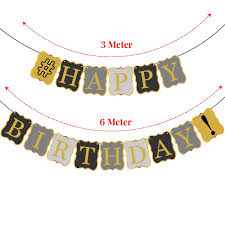 Vintage Happy Birthday Banner Decorations Classy Black And Gold Birt Katchon Looking for the words to say on a precious person's birthday? vintage happy birthday banner