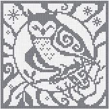Filet Crochet Charts Owl Square Chart For Cross Stitch