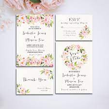 Invitation Kit Wedding Invitation Floral Watercolor Etsy Floral Wedding Invitations Wedding Invitations Watercolor Floral Wedding Invitations