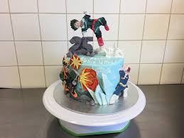 Birthday Cake For My Hero After A Week Of Working On This Beauty Between My Shifts My Birthday Cake Is Finally Done Anime Cake My Birthday Cake Fire Cake