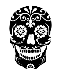 Sugar Skull Stencil Pochoir De Tete De Mort Illustration D Un Crane Et Tatouage De Cranes De Sucre