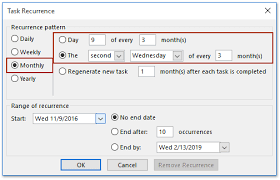 How To Create A Monthly Quarterly Recurring Task In Outlook