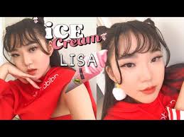 LISA BLACKPINK ICE-CREAM🍦 Inspired Makeup Look and hair tutorial