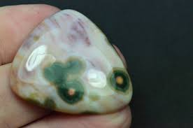 Ocean Jasper Cabochon Trillion Triangle Pink Green