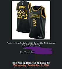 The los angeles lakers paid tribute to the late nba legend kobe bryant by wearing the black mamba city edition jerseys in their game 4 playoff clash against the portland trail blazers tuesday (manila time). Nike Kobe Bryant La Lakers Black Mamba City Edition Jersey Youth Size M Ebay