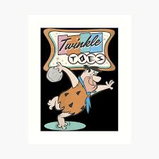Womens The Flintstones Twinkle Toes Fred Flintstone Bowling Alley Art Print
