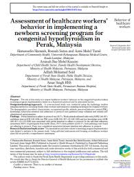 Program funding, including the purchase of mannequins, intubation heads and. Assessment Of Healthcare Workers Behavior In Implementing A Newborn Screening Program For Congenital Hypothyroidism In Perak Malaysia Healthy Newborn Network