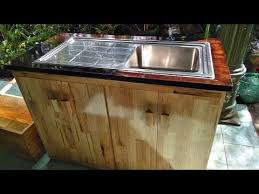 Cara Buat Cabinet Wastafel Tempat Cuci Piring Dari Kayu Youtube Outdoor Wood Furniture Wood Outdoor Wood