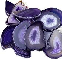 Amazon.com: Sisamn 15pcs Purple Polished Agate Slices, Geode ...