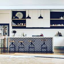 Nice Feature Tile On The Island Bench With A Fresh Looking Subway Tile Splashback Love Seeing Ou Kitchen Island Bench Kitchen Tile Inspiration Kitchen Benches