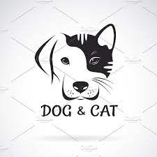 Vector Of Dog And Cat Face Design Cat And Dog Drawing Cat And Dog Tattoo Cat Logo Design