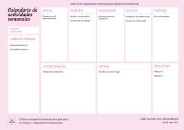 Calendario de tareas para niños. Plantillas De Planificadores Semanales Editables Online