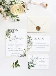 Greenery Wedding Invitation Template Green Foliage Wedding Etsy Greenery Wedding Invitations Diy Printable Wedding Invitations Printable Wedding Invitations