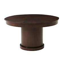 No detail of this table was overlooked, from the soft lines and tapered cone legs to the radiused corners on the maple table top. Modern Walnut Round Extension Dining Table For Sale At 1stdibs
