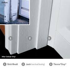 Double trimmers should be used for garage door headers considering the length and the weight they bear. Royal Mouldings 2149 7 16 In X 2 In X 84 In Pvc Brown Garage Door Stop Moulding 0214907002 The Home Depot