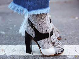 Chic Ways To Wear The Sock Sandal Combo Style Report Mag Socks And Sandals Socks And Heels Winter Sandals