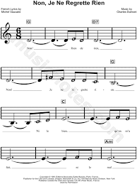 Maybe you would like to learn more about one of these? Edith Piaf Non Je Ne Regrette Rien Sheet Music For Beginners In C Major Download Print Sku Mn0139605
