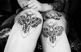 Tattoo Post Modern Sleaze Knee Tattoo Moth Knee Tattoo Knee Tattoos