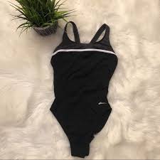Dolfin Black Gray And White Swimsuit Size 38