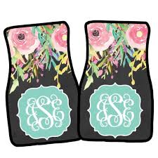 Shop our designs, images, photo, & text to find some artwork to protect your car floor! Monogrammed Car Mat Set Floral Monogramjunkie