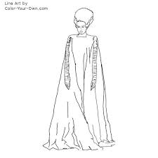 Bride coloring page that you can customize and print for kids. Classic Monster Movie Bride Of Frankenstein Coloring Page