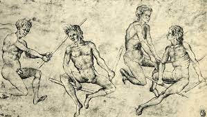 Four naked men, mid-late 15th century, 1943.