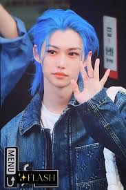 I want to swim in his hair" Stray Kids fans are going crazy over Felix's  new bright blue comeback hair color