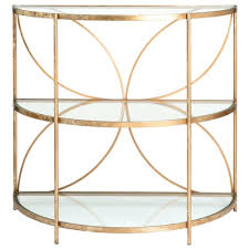 Half round copper & wood side table | pretty handy girl. Half Moon Gold Metal And Glass Side Table Halong Maisons Du Monde