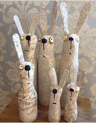 Witzig Osterdekoration Hasen Zeitungspapier Pappmache Basteln Fruhling Ostern Osternest Basteln Osterdekoration