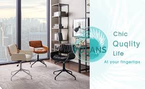 I wish there was an option to adjust the this angeles office chair also ranks high on practicality. Amazon Com Volans Leather Office Chair Mid Century Vintage Swivel Office Desk Chair No Wheels Adjustable Height Task Chair With Armrest Brown Kitchen Dining