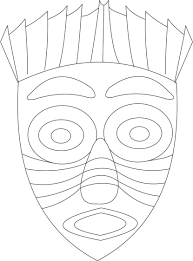 Make a coloring book with mask african for one click. African Mask Coloring Page Coloring Home