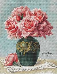 It is possible to import pattern from photo or design it from empty canvas. Roses In A Vase Cross Stitch Pattern Designer Ekaterina Volkova Perfect In Very Detai Cross Stitch Flowers Cross Stitch Patterns Flowers Floral Cross Stitch