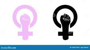 E Het Symbool Van Het Feminismeprotest Rebecca 36 Roze Vector Stock  Illustratie 