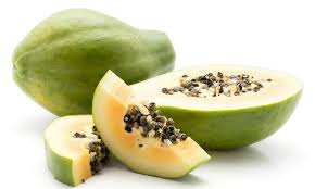 Papaya, auch melonenbaum oder papayabaum genannt, ist die einzige art der pflanzengattung carica innerhalb der familie der melonenbaumgewächse. Grune Papaya Unreife Baummelone De