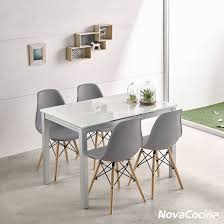 ¿estas pensando comprar sillas de cocina? Mesa Extensible De Cristal Karina Para Cocina Anova Cocina