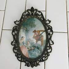 1) the project files (included): Vintage Victorian Courting Print Italy Metal Scroll Frame Farmhouse Collectible Bed And Breakfast Gold Ornate Frames Carol S True Vintage And Antiques