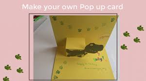 Then you have to further fold it half and fold it as triangle.cut whatever shape you want for the flower. How To Make A Pop Up Card Dinosaur Birthday Card Curious And Geeks
