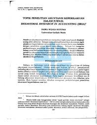 Check spelling or type a new query. Topik Penelitian Akuntansi Keperilakuan Dalam Jurnal Behavioral