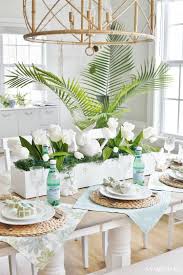 Easter Bunny Napkin Fold And Table Setting Idea Sand And Sisal Easter Table Decorations Easter Table Settings Easter Table Centerpieces