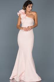 Pudra Tek Omuz Balik Abiye Abu414 The Dress Elbise Moda Stilleri