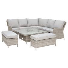 Make the most of your garden all year round with dunelm's large range of garden furniture sets. Hathaway Corner Garden Dining Set With Ice Bucket In Light Grey Weave And Grey Fabric Garden Corner Sets Garden Furniture