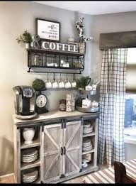 15 Creative Home Coffee Bar Ideas For All Coffee Lovers Coffeebar Coffeebarideas Coffeebardecor Irma Farm House Living Room Coffee Bar Home Bars For Home