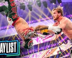 Image of Logan Paul celebrating a victory in a WWE match