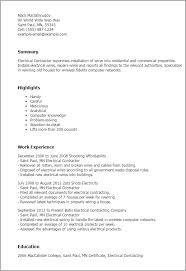 electrical contractor resume templates