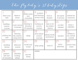 Flylady 31 Baby Steps Calendar Flylady Fly Lady Cleaning Baby Steps
